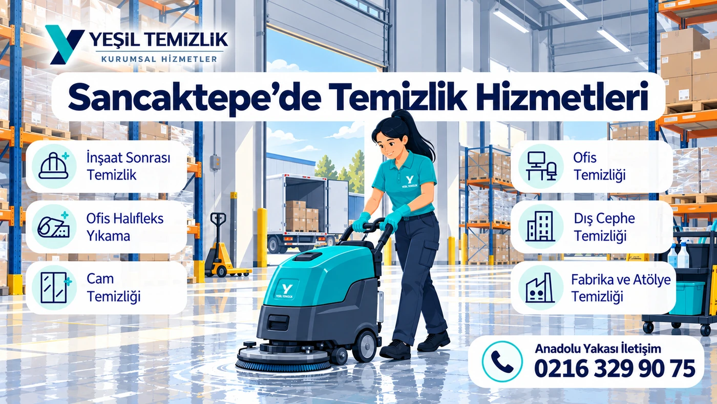 Sancaktepe temizlik hizmetleri: inşaat sonrası, ofis, dış cephe ve cam temizliği
